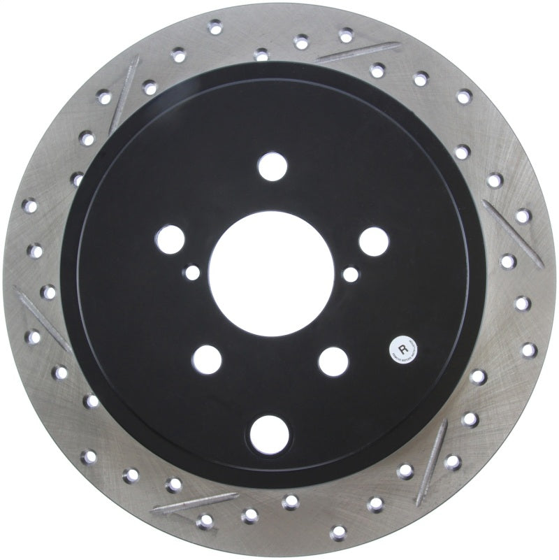 Rotor trasero derecho ranurado y perforado StopTech 08-10 Impreza WRX (Exc STi)/08-10 Impreza Coupe/Sedan