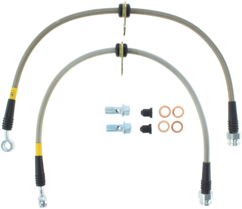 StopTech 99-00 Civic Si con frenos de disco traseros Líneas de freno SS delanteras