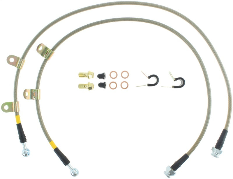 Latiguillos de freno delanteros de acero inoxidable StopTech 07-08 Infiniti G35 / 09 G37 / 09 Nissan 370Z