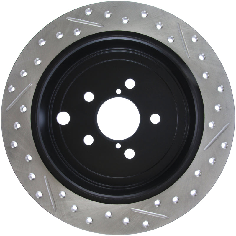 Rotor trasero derecho ranurado y perforado StopTech 08-10 Impreza WRX (Exc STi)/08-10 Impreza Coupe/Sedan