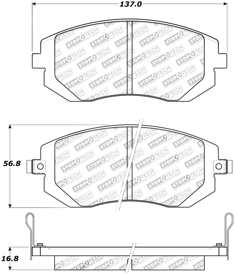 Pastillas de freno delanteras StopTech Street Touring WRX 03-05/ WRX 08