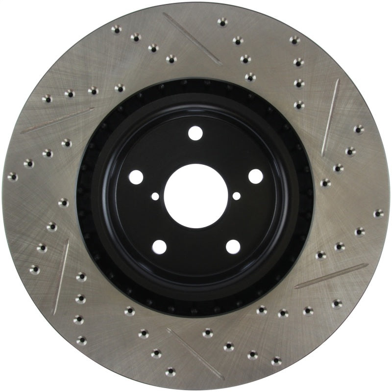 Rotor delantero derecho ranurado y perforado StopTech 05-10 Subaru Impreza WRX/STi