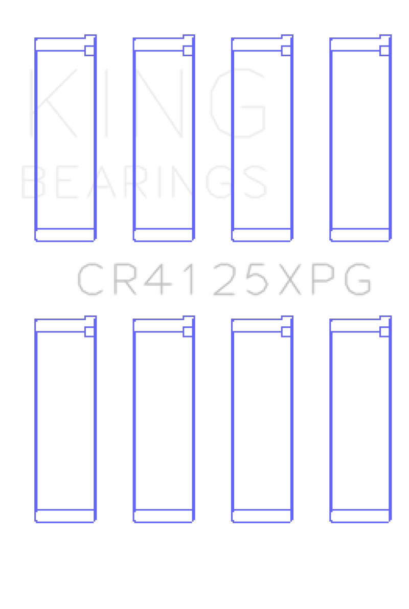 Juego de cojinetes de biela perforados Tri-Metal King Subaru EJ20/EJ22/EJ25 (compatible con muñones de 52 mm) - Tamaño +0,026 mm