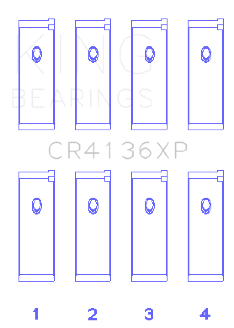 Juego de cojinetes de biela de alto rendimiento King Engine Bearings para Nissan SR20DE/DET RWD (2.0 L) - Tamaño +0,25 mm