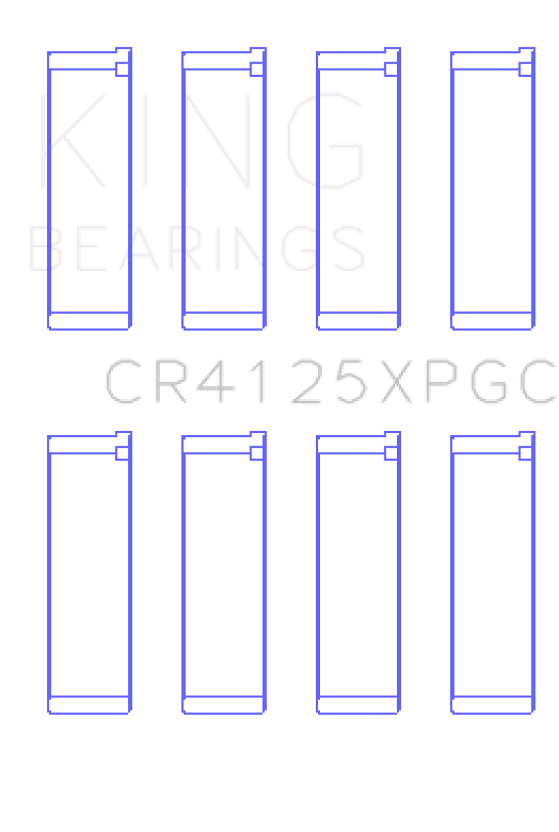 Juego de cojinetes de biela con revestimiento trimetálico King Subaru EJ20/EJ22/EJ25 (compatible con muñones de 52 mm) - Tamaño estándar